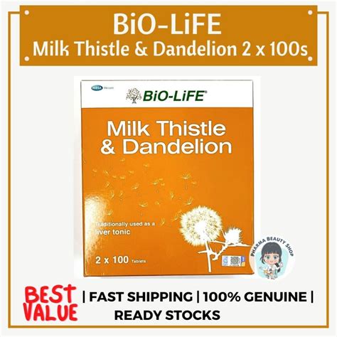 BiO-LiFE Milk Thistle & Dandelion 2 x 100 tablets (For Liver Health ...