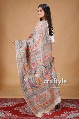 Authentic Handcrafted Madhubani Dupatta – Craftyle