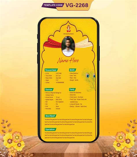 Hindu Marriage Biodata Template | Traditional Shaadi Resume Format for ...