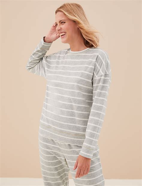 Buy Fleece Striped Pyjama Set at Marks & Spencer