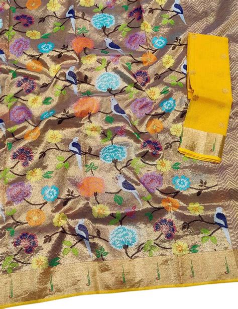 Golden Kota Doria Zari Saree - 20% Off