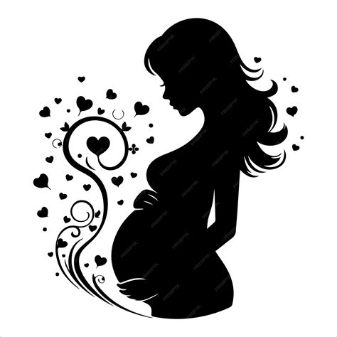 Premium Vector | Pregnant woman silhouette vector illustration