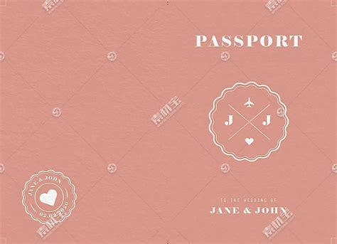 AI+PSD创意护照风格婚礼邀请函设计模板