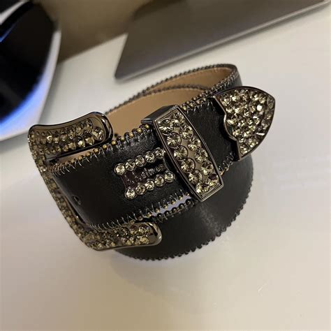noir classic bb simon belt. smallest size on bb... - Depop