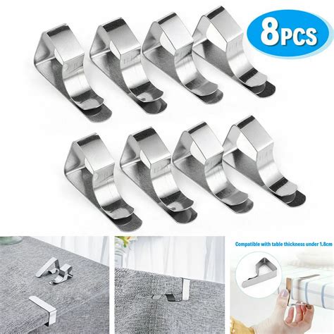 8Pcs Stainless Steel Tablecloth Clamps Table Cloth Clips Holder Clip ...