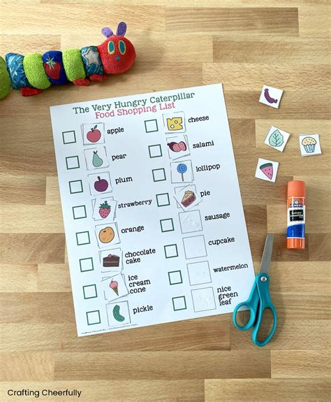 The Very Hungry Caterpillar Preschool Activity - Food Shopping List ...