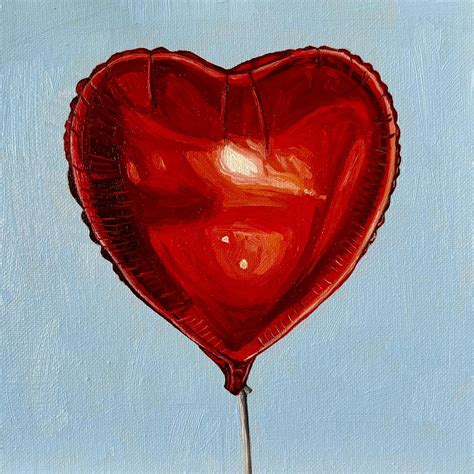 Red Balloon Painting, Heart Shaped Balloon Painting, Le Ballon Rouge ...