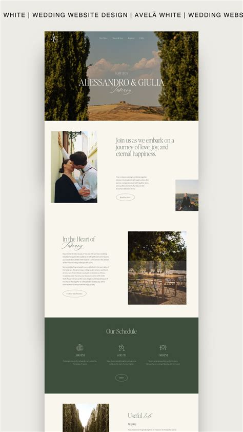 Custom Wedding Website Template - Giona by Avelã White | Wedding ...