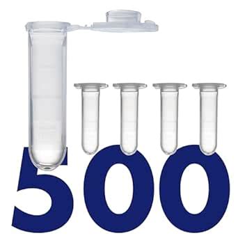 Kashi Scientific 2mL Microcentrifuge Tube with Safe Lock Snap Cap [500 ...
