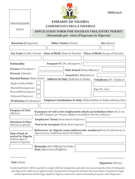 Nigerian Embassy Passport Renewal Form - Fill Online, Printable ...