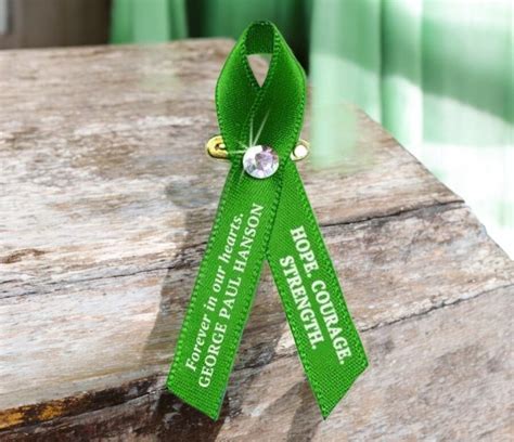 Personalized Liver Cancer Ribbon (Emerald Green) - Pack of 10 - Celebrate Prints
