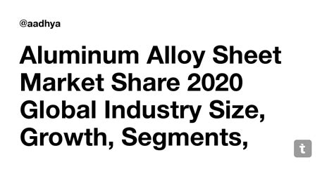 Aluminum Alloy Sheet Market Share 2020 Global Industry Size, Growth ...