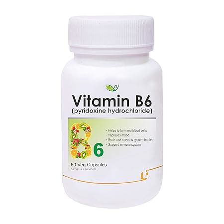 Biotrex Nutraceuticals Vitamin B6 (Pyridoxine Hydrochloride) Supplement ...