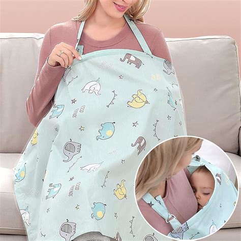 Large Breastfeeding Cover 100% Cotton Nursing Cover Breathable ...