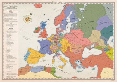 Mapa histórico de Europa (1444) - Mapas Milhaud
