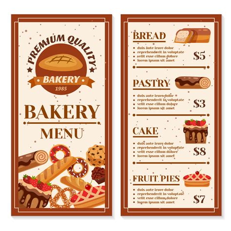 Bakery Menu Design 的图像结果