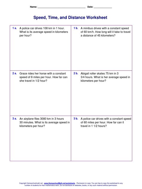 Rate Distance Time Worksheets 的图像结果