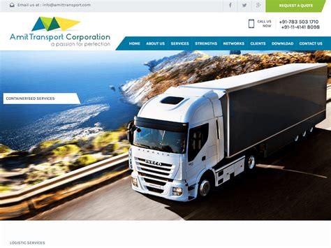 Transportation & Logistics Website Portfolio in India | Site solutions