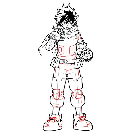 How to Draw Deku in Costume Zeta - SketchOk Easy Drawing