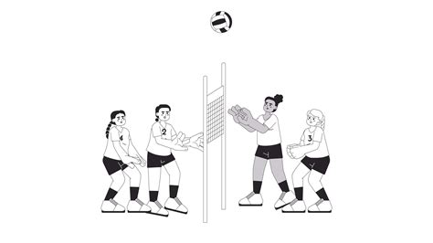 Cartoon Volleyball Player Spiking 150+ Volleyball Spike Cartoon Stock