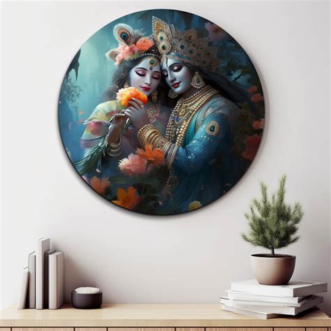 Radha Krishna Digital Wood Print Wall Art – Chalk My Theme