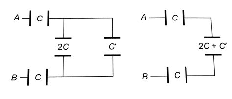 Find the equivalent capacitance between `A` and `B`.