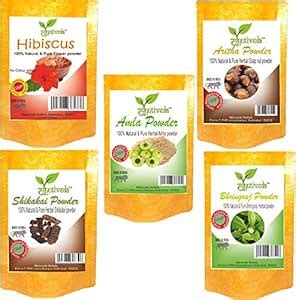 Dyuti:veda Natural Combo Pack of Hibiscus Powder, Amla Powder ...