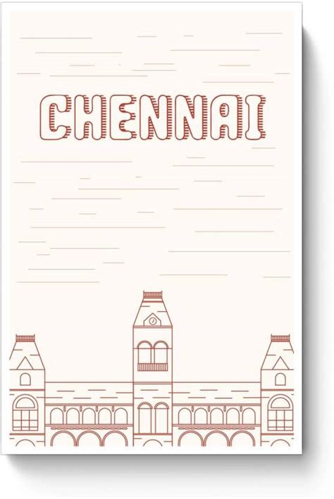 PosterGuy Chennai Central Railway Station Illustration Line Art Poster ...
