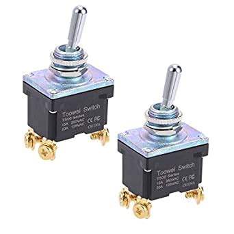 uxcell T502A DPST Rocker Toggle Switch Self Locking Heavy-Duty 15A 250V ...