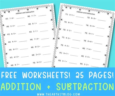 Image result for Math Addition and Subtraction Worksheets PDF