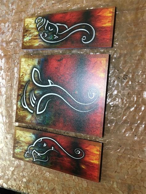 SAF paintings Couple Modern Art Set of 3 6MM MDF Board Digital Reprint ...