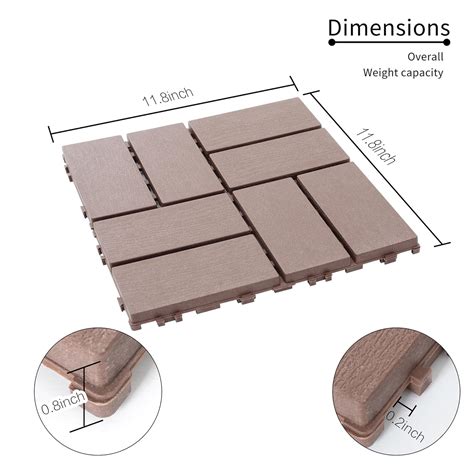 Snapklik.com : Dolonm Plastic Interlocking Deck Tiles 11.8"x11.8 ...