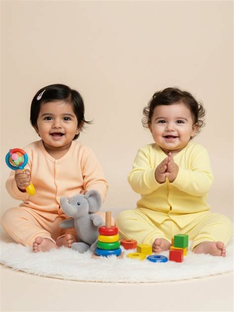 Combo of 2 Infant Sets: Pastel Yellow & Pastel Orange Infant Set ...