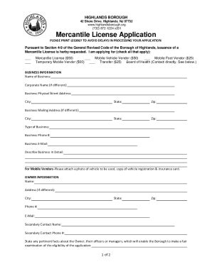 Fillable Online Business Certificate of Occupancy - Application Cover ...