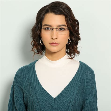 Buy Black Rimless Rectangle Lenskart Air Flex VC E13278 - C1 Eyeglasses ...