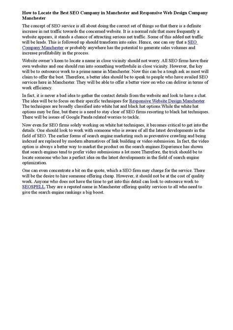 How to locate the best seo company in manchester and responsive web ...