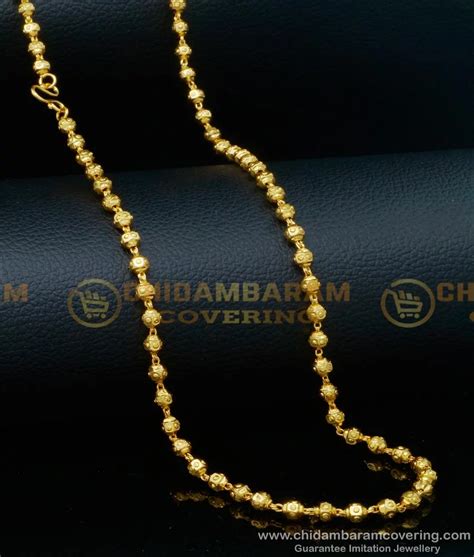 Buy Traditional Gold Ball Chain Milagu Mani Mala Long Chain for Women