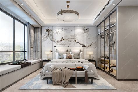 新中式风格客餐厅和卧室|空间|室内设计|三石视觉表现 - 原创作品 - 站酷 (ZCOOL)