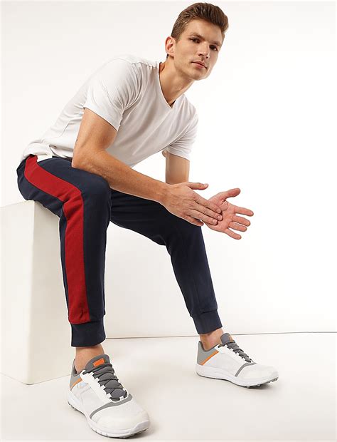 Buy Pure Cotton Colorblock Slim Fit Jogger at Marks & Spencer