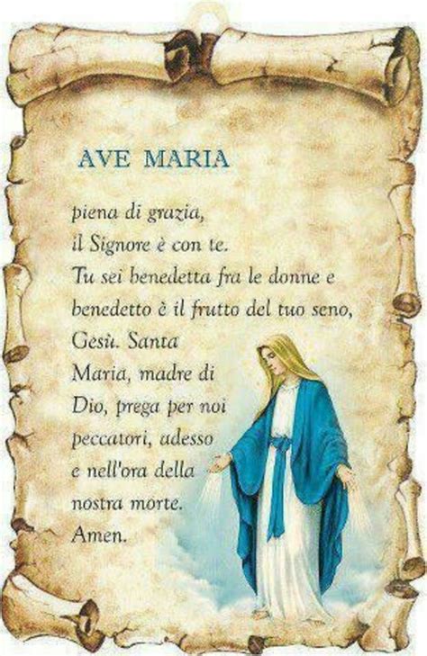 Ave Maria preghiere del mattino | Catholic prayers, Italian language ...