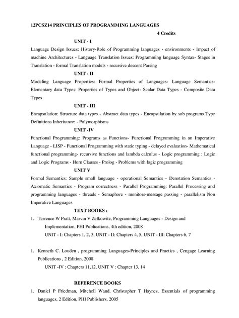 PPL - principles of programming languages - 12PCSZ14 PRINCIPLES OF ...