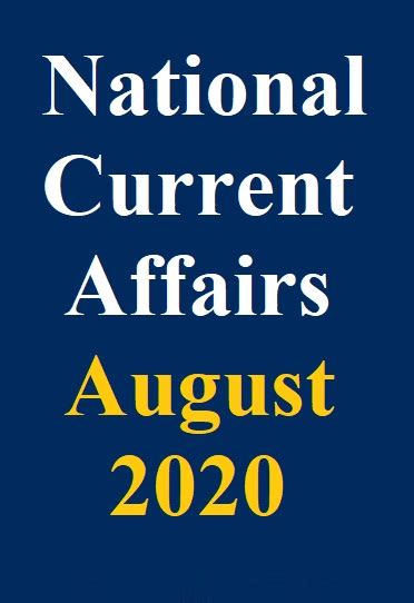 National Current Affairs August 2020 PDF