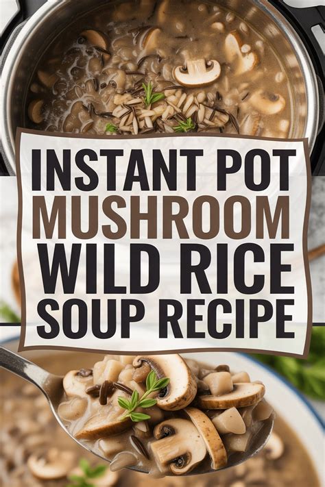 Instant Pot Mushroom Wild Rice Soup Recipe