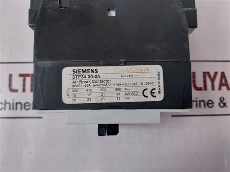 Siemens 3tf34 00-0a Contactor 230v 50hz/276v 60hz – Aeliya Marine Tech