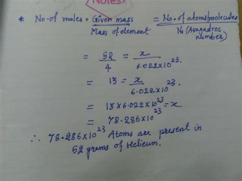 calculate the number of atoms in 52g of helium - Brainly.in