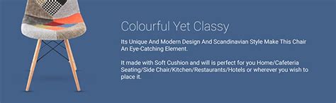 Urbancart Stylish Modern Colorful Patchwork Chair for Cafeteria Seating ...