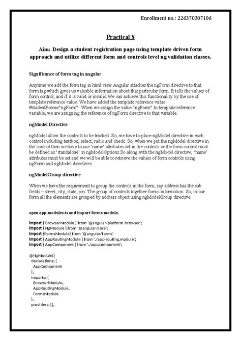 MPT 8 - MPT Practical 8 - Practical 8 Aim: Design a student ...