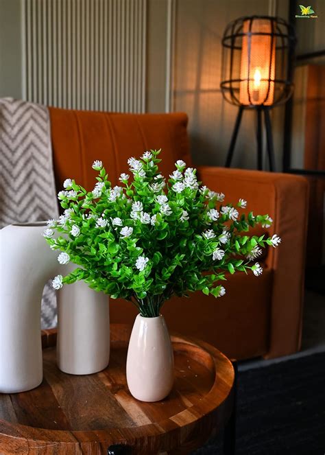 Buy Blooming Floret Artificial Kalanchoe 5 Flower Bunch | White Colored ...