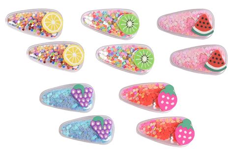 Buy Yellow Bee Girls Fruit Hair Clips with Flakes Combo - 5 Pairs ...