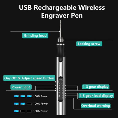 Buy KugobarNe USB Rechargeable Engraving Pen with 35 Bits, Mini ...